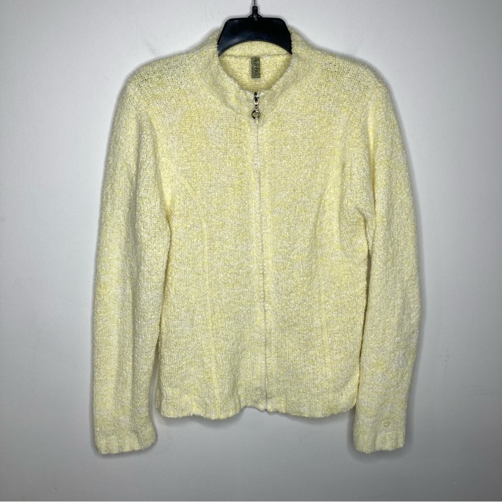 Soybu yellow fuzzy fleece jacket size large